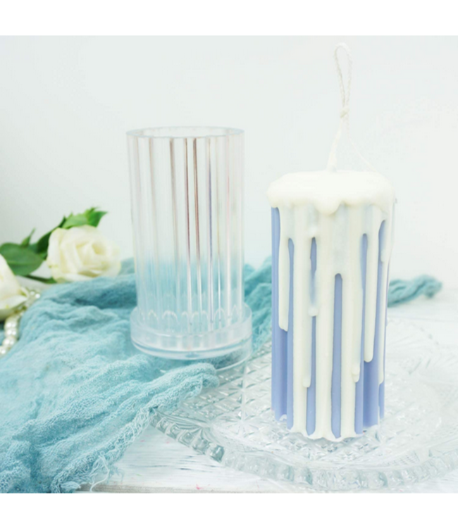 Kaarsenmal Stompkaars Ribbel Ø 50 x 100 mm - Kaarsen benodigdheden