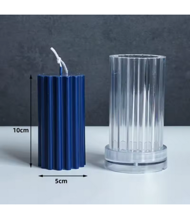 Kaarsenmal Stompkaars Ribbel Ø 50 x 100 mm - Kaarsen benodigdheden