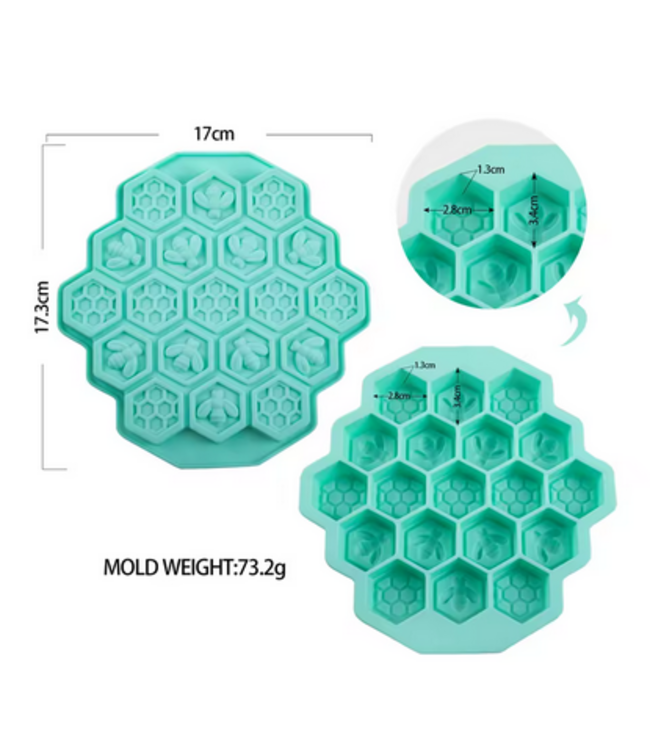 Siliconenmal voor Waxmelts - Honingraat - Zelf waxmelts maken