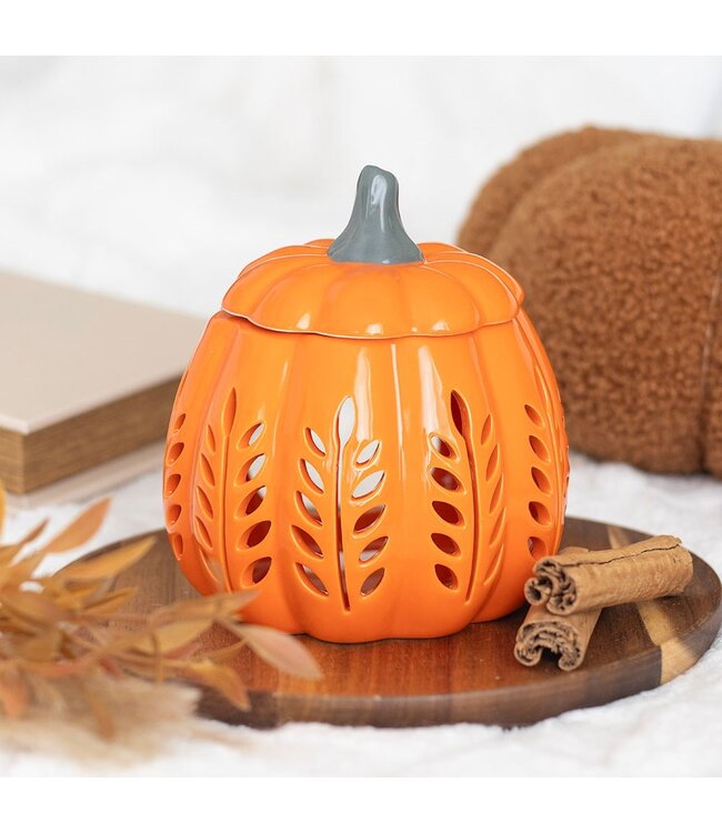 Geurbrander Keramiek Orange Leaf Pumpkin - Fallcollectie