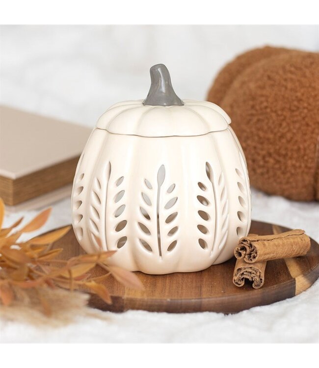 Geurbrander Keramiek Cream Leaf Pumpkin - Fallcollectie