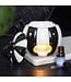 Geurbrander Keramiek Black and White Striped Pumpkin - Fallcollectie