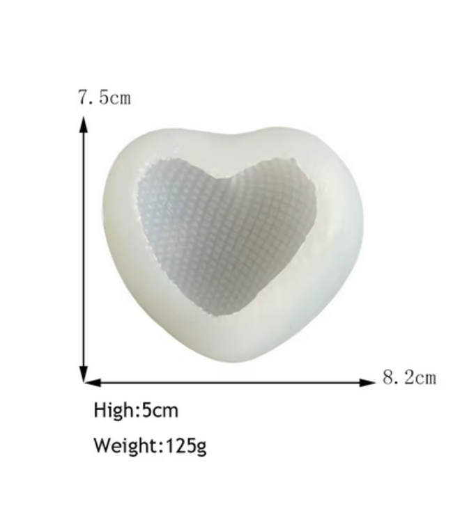 Siliconen kaarsenmal Hart Honingraat Medium 82x75 mm - Kaarsen maken