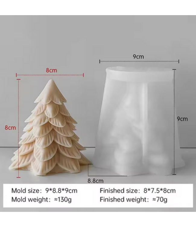 Siliconen kaarsenmal Magical Christmas Tree Smal 90x90 mm - Kaarsen maken