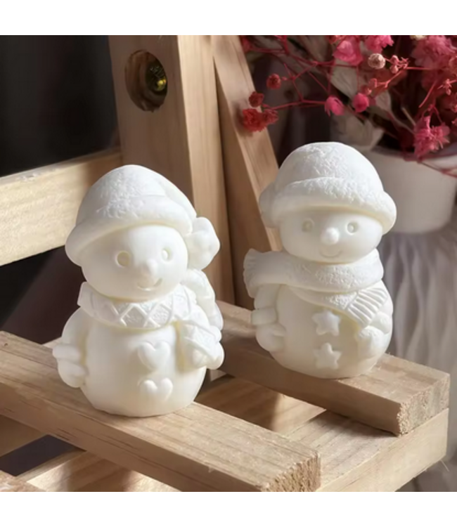 Siliconen Kaarsenmal Mini Snowman 60x52x38 mm- Kaarsen benodigdheden