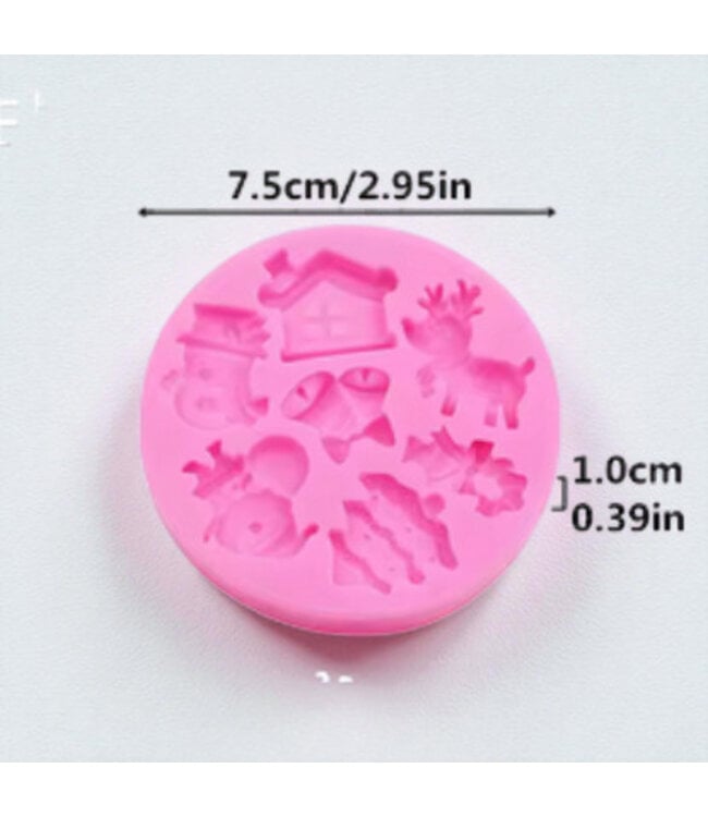 Siliconen kaarsenmal Kerstfiguurtjes opleg 75x10 mm - Kaarsen maken