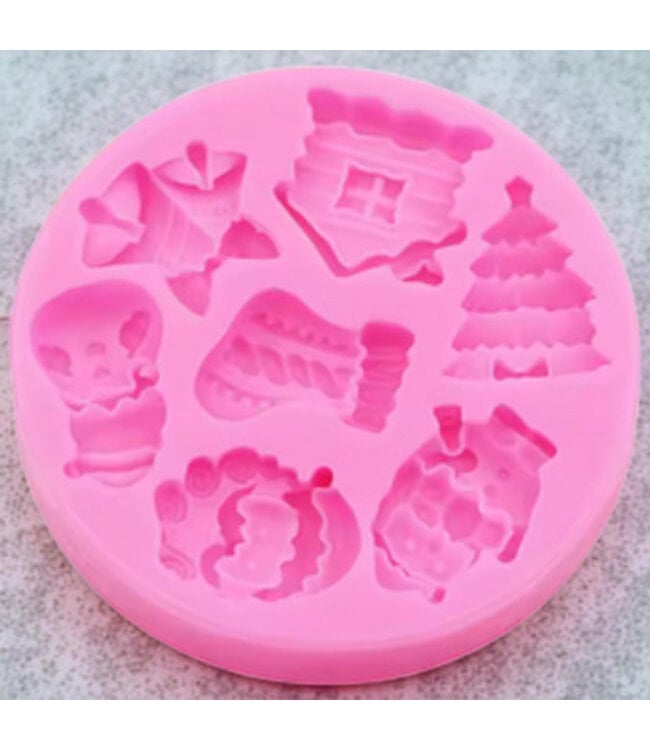 Siliconen kaarsenmal Kerstfiguurtjes opleg 75x10 mm - Kaarsen maken