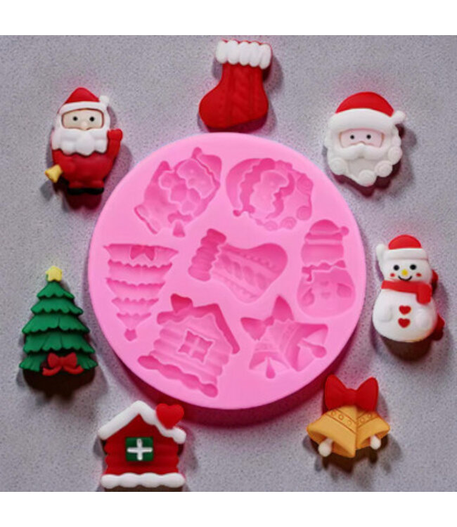 Siliconen kaarsenmal Kerstfiguurtjes opleg 75x10 mm - Kaarsen maken