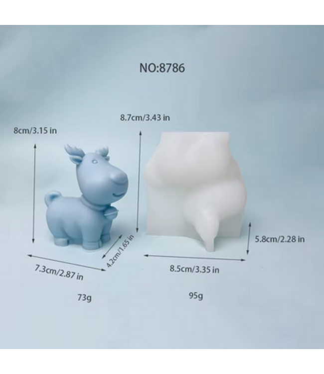 Siliconen Kaarsenmal Rendier 87x85x58 mm - Kaarsen benodigdheden