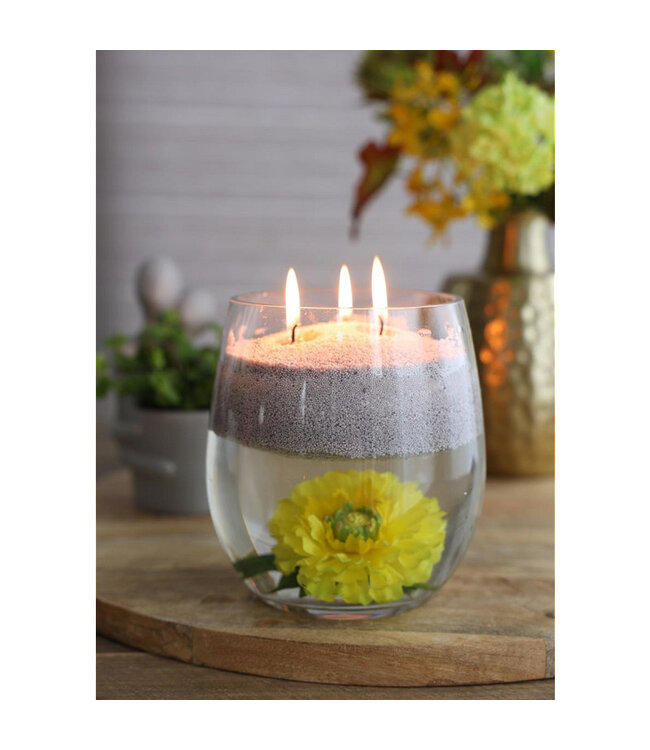 Kaarsenzand - Sandwax - Grey 400 gram incl 4 lonten - Om zelf zandkaarsen te maken - PearlSandCandle