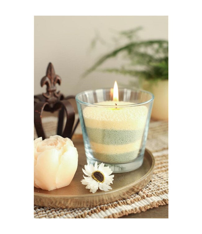 Kaarsenzand - Sandwax - Light Green 400 gram incl 4 lonten - Om zelf zandkaarsen te maken - PearlSandCandle