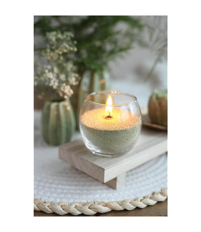 Kaarsenzand - Sandwax - Light Green 400 gram incl 4 lonten - Om zelf zandkaarsen te maken - PearlSandCandle