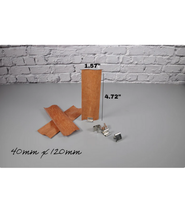 Wooden Wick Wave 40x120 mm met clip per 10 st. - Zelf kaarsen maken
