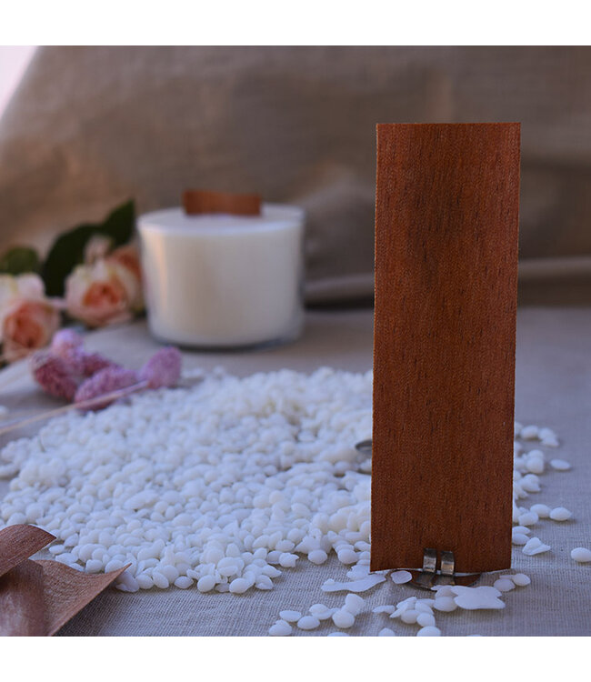 Wooden Wick Wave 40x120 mm met clip per 10 st. - Zelf kaarsen maken