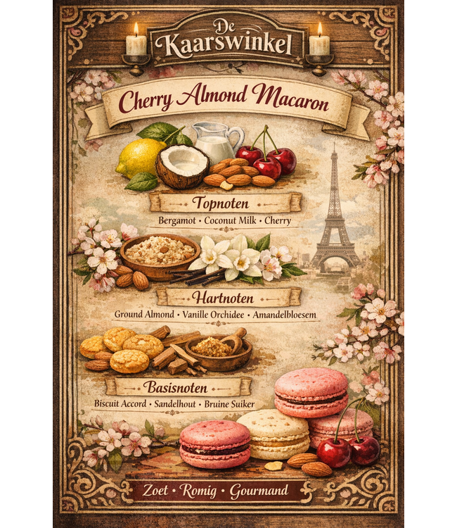 Geurolie Cherry Almond Macaron - Zelf geurkaarsen - waxmelts maken