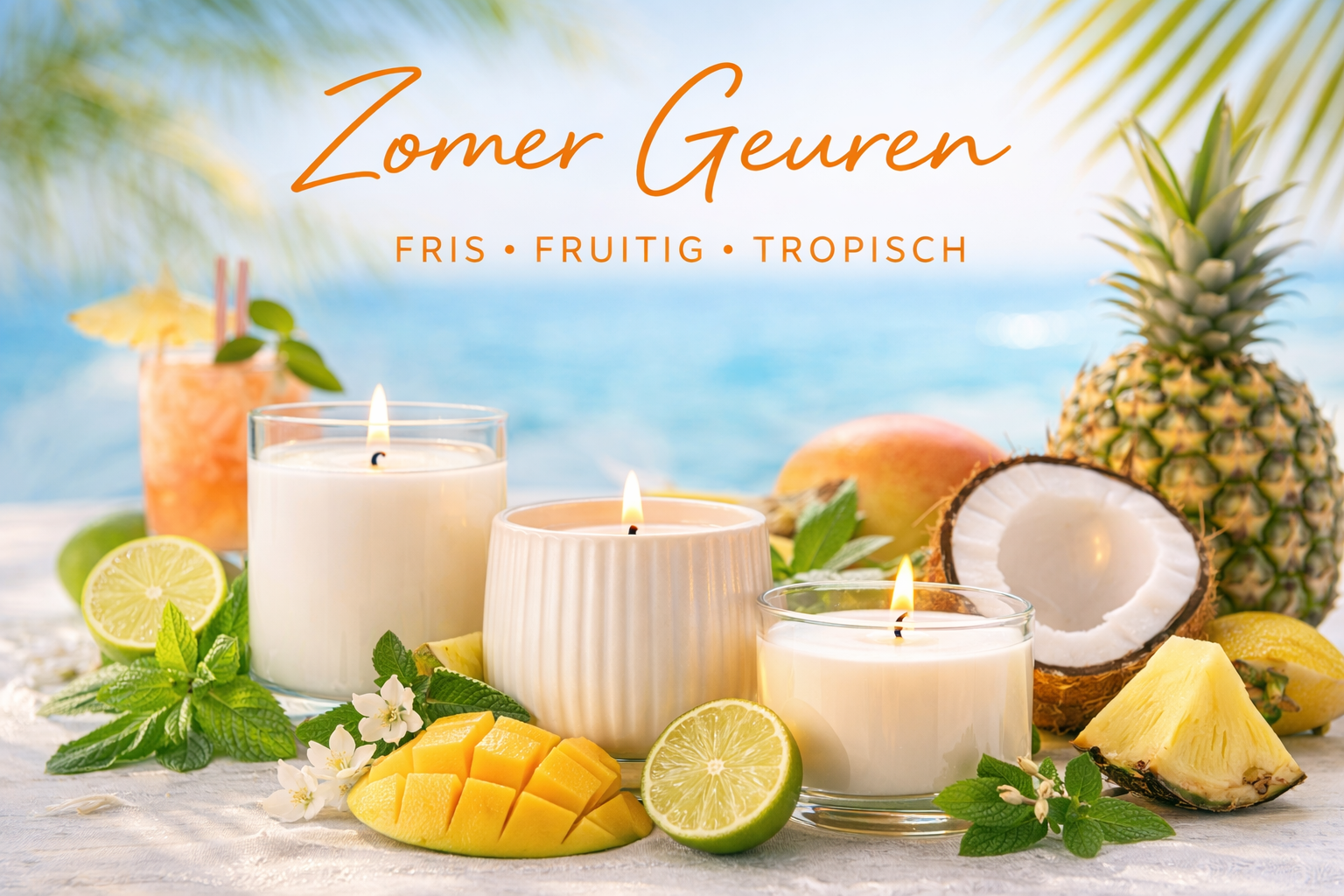 Zomerse geuren voor geurkaarsen – frisse, fruitige en tropische geurolieën voor een zonnige sfeer in huis