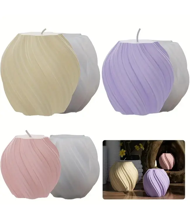 Siliconen kaarsenmal Voordeelset - Wave Swirl (3 mallen) - Zelf kaarsen maken