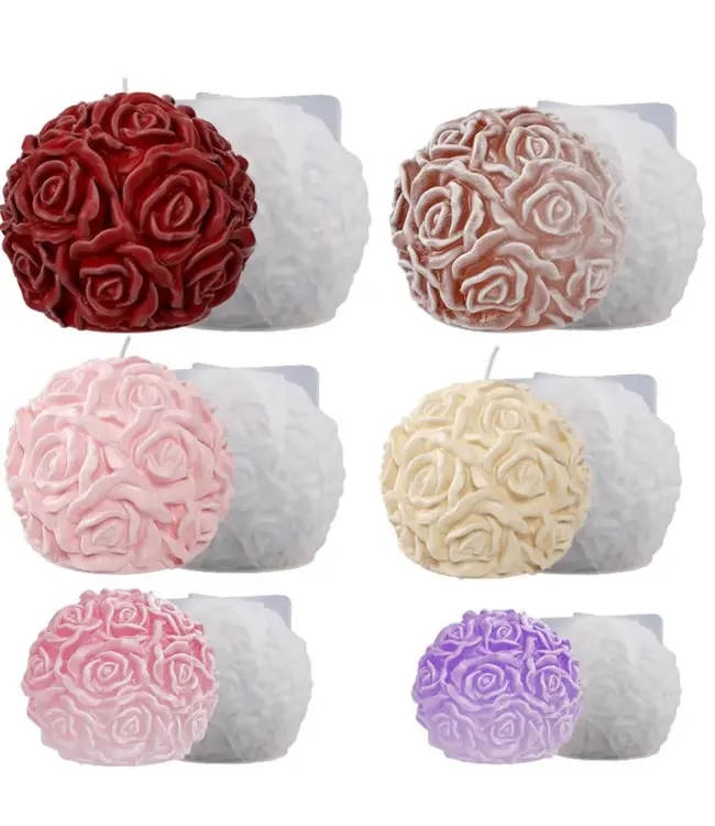 Siliconen kaarsenmal Voordeelset - Rose Balls Mini (3 mallen) - Zelf kaarsen maken