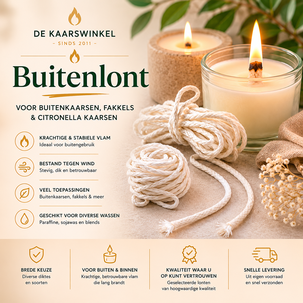 Buitenlonten voor Buitenkaarsen, Fakkels & Citronella Kaarsen
