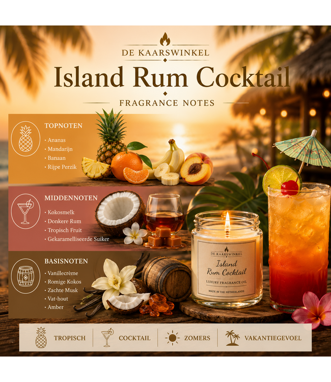 Geurolie Island Rum Cocktail - Zelf geurkaarsen - waxmelts maken