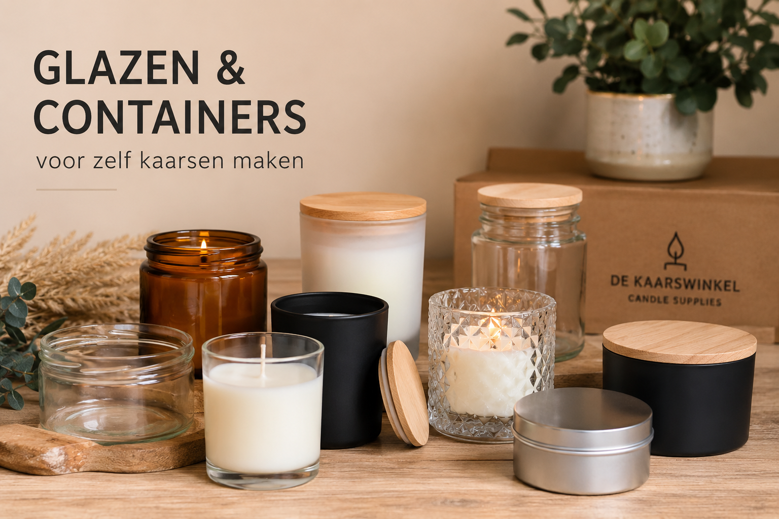 Kaarsenglazen & Containers voor Geurkaarsen | De Kaarswinkel