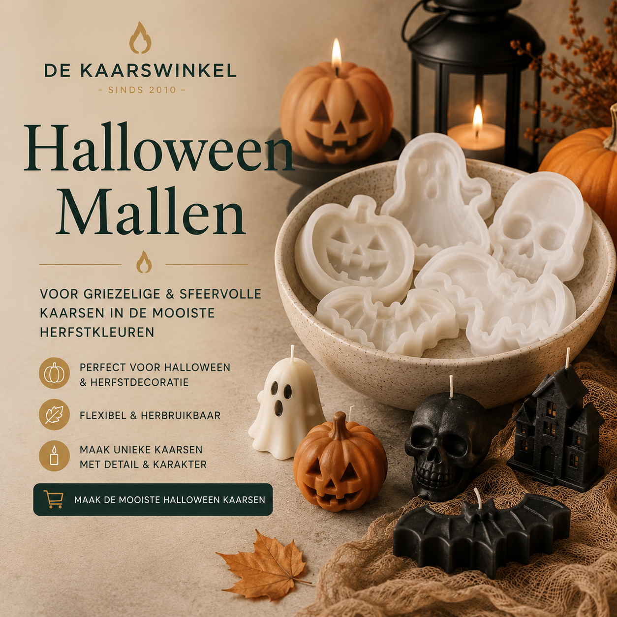 Siliconen Halloween mallen voor griezelige en sfeervolle kaarsen