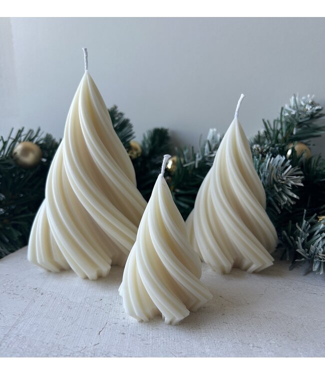 Voordeelset Christmas Tree Swirl Kaarsenmallen - 3 Siliconen Mallen