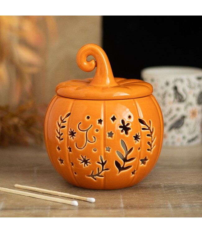 Geurbrander Keramiek Orange Folk Halloween Pumpkin - Fallcollectie