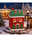 Geurbrander Keramiek Red Christmas House Wax Burner