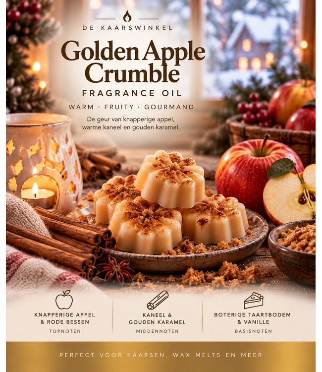 Golden Apple Crumble Geurolie – Appel, kaneel, karamel en vanille
