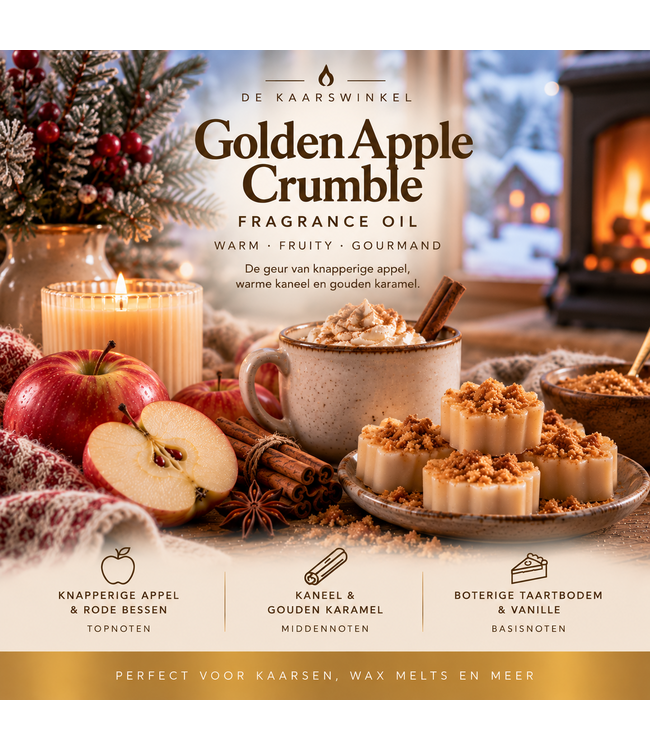 Golden Apple Crumble Geurolie – Appel, kaneel, karamel en vanille