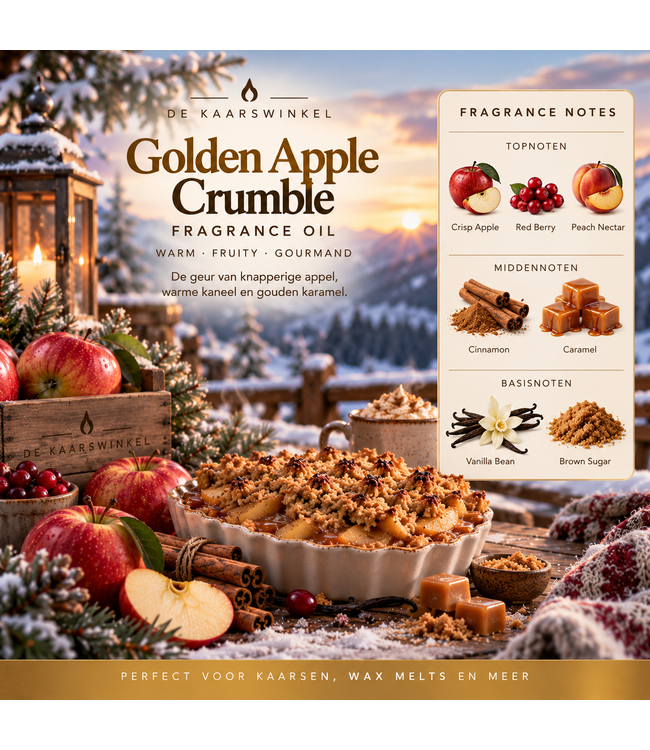 Golden Apple Crumble Geurolie – Appel, kaneel, karamel en vanille
