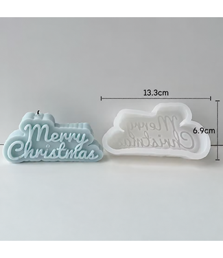 Siliconen kaarsenmal Merry Christmas 133x69x26 mm