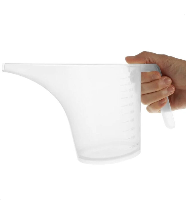 Schenkkan 1 liter – transparante kunststof maatkan