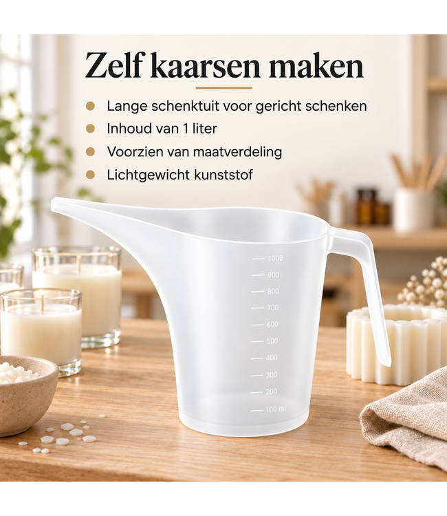 Schenkkan 1 liter – transparante kunststof maatkan