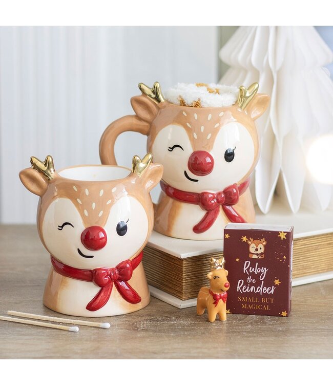 Geurbrander Keramiek Ruby The Reindeer Wax Burner