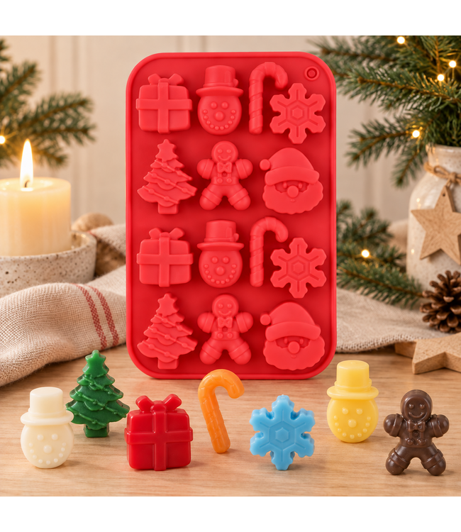 Siliconenmal voor Waxmelts - Kerstfiguren - Zelf waxmelts maken