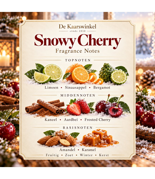 Snowy Cherry Geurolie – Kers, Kaneel, Amandel & Karamel
