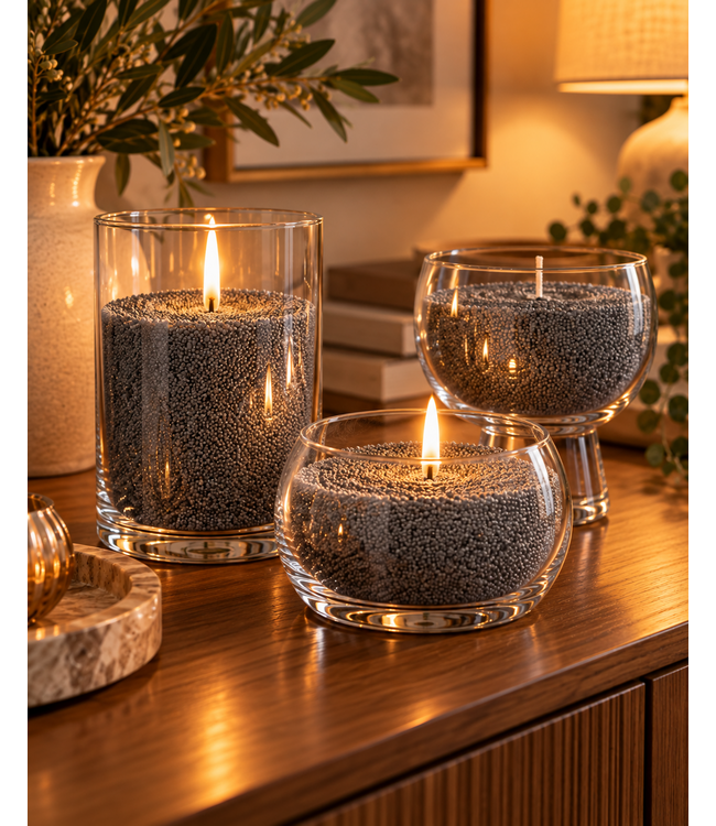 Sandwax Grey 500 gram – Natuurlijk Kaarsenzand voor Zelf Kaarsen Maken inclusief 10 Lontjes van 100 mm