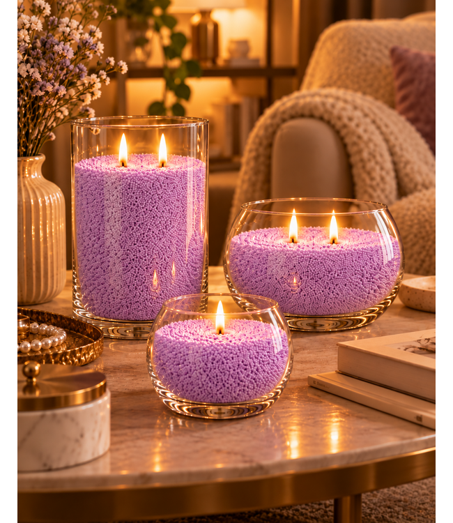 Sandwax Purple 500 gram – Natuurlijk Kaarsenzand voor Zelf Kaarsen Maken inclusief 10 Lontjes van 100 mm