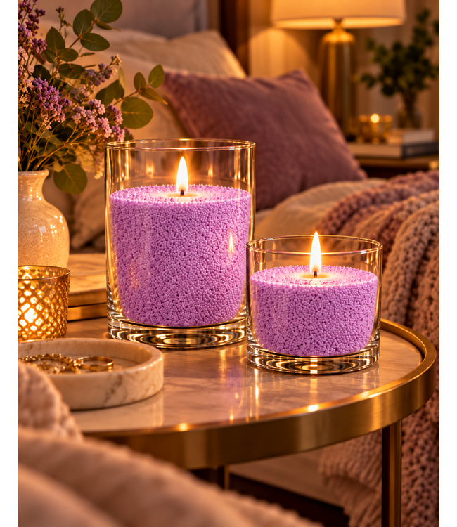 Sandwax Purple 500 gram – Natuurlijk Kaarsenzand voor Zelf Kaarsen Maken inclusief 10 Lontjes van 100 mm