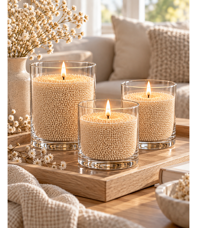 Sandwax Beige 500 gram – Natuurlijk Kaarsenzand voor Zelf Kaarsen Maken inclusief 10 Lontjes van 100 mm