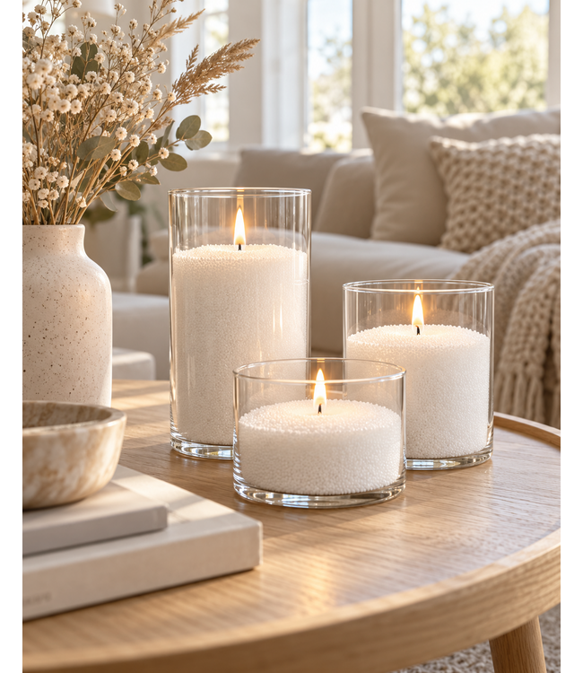 Sandwax White 500 gram – Natuurlijk Kaarsenzand voor Zelf Kaarsen Maken inclusief 10 Lontjes van 100 mm