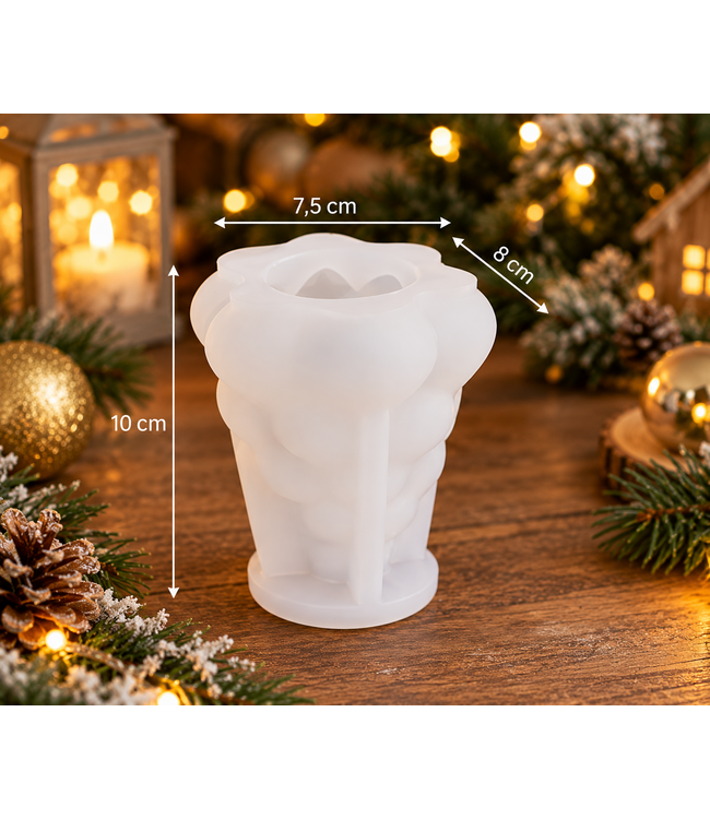 Siliconen kaarsenmal Christmas Tree With Star 100x80 mm