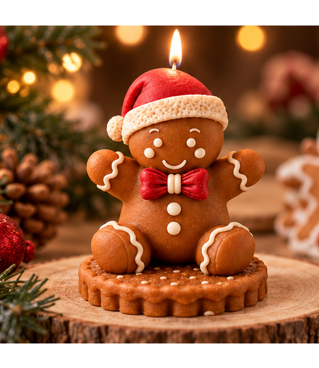 Siliconenmal Gingerbreadman 3D – Peperkoekmannetje met Kerstmuts