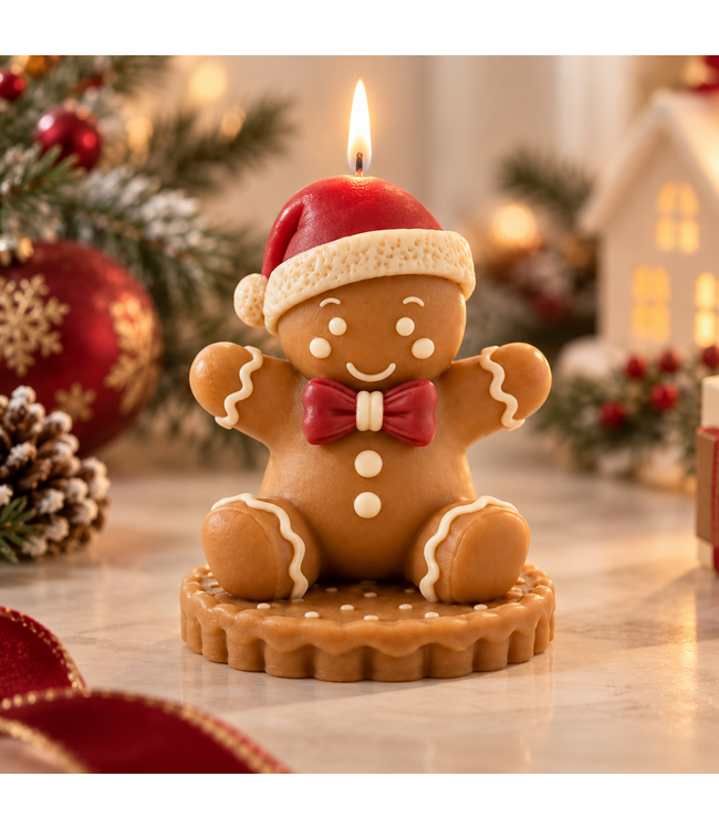 Siliconenmal Gingerbreadman 3D – Peperkoekmannetje met Kerstmuts