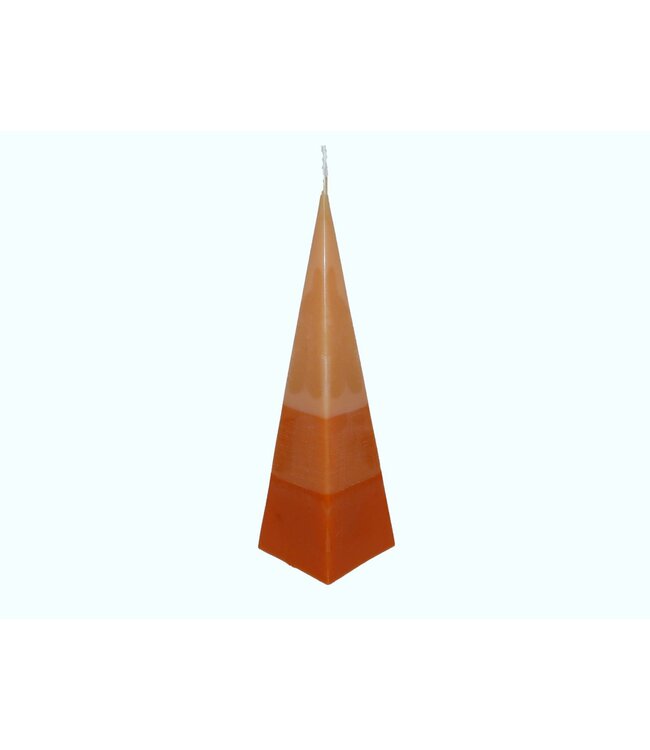 Kaars Piramide TriColor Oranje 6x6x23 cm