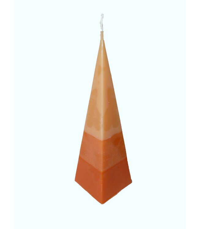 Kaars Piramide TriColor Oranje 6x6x23 cm