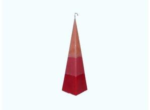Kaars Piramide TriColor Roze 6x6x23 cm