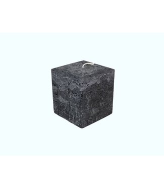 Kaars Vierkant Groot Rustique Zwart 10x10x10 cm